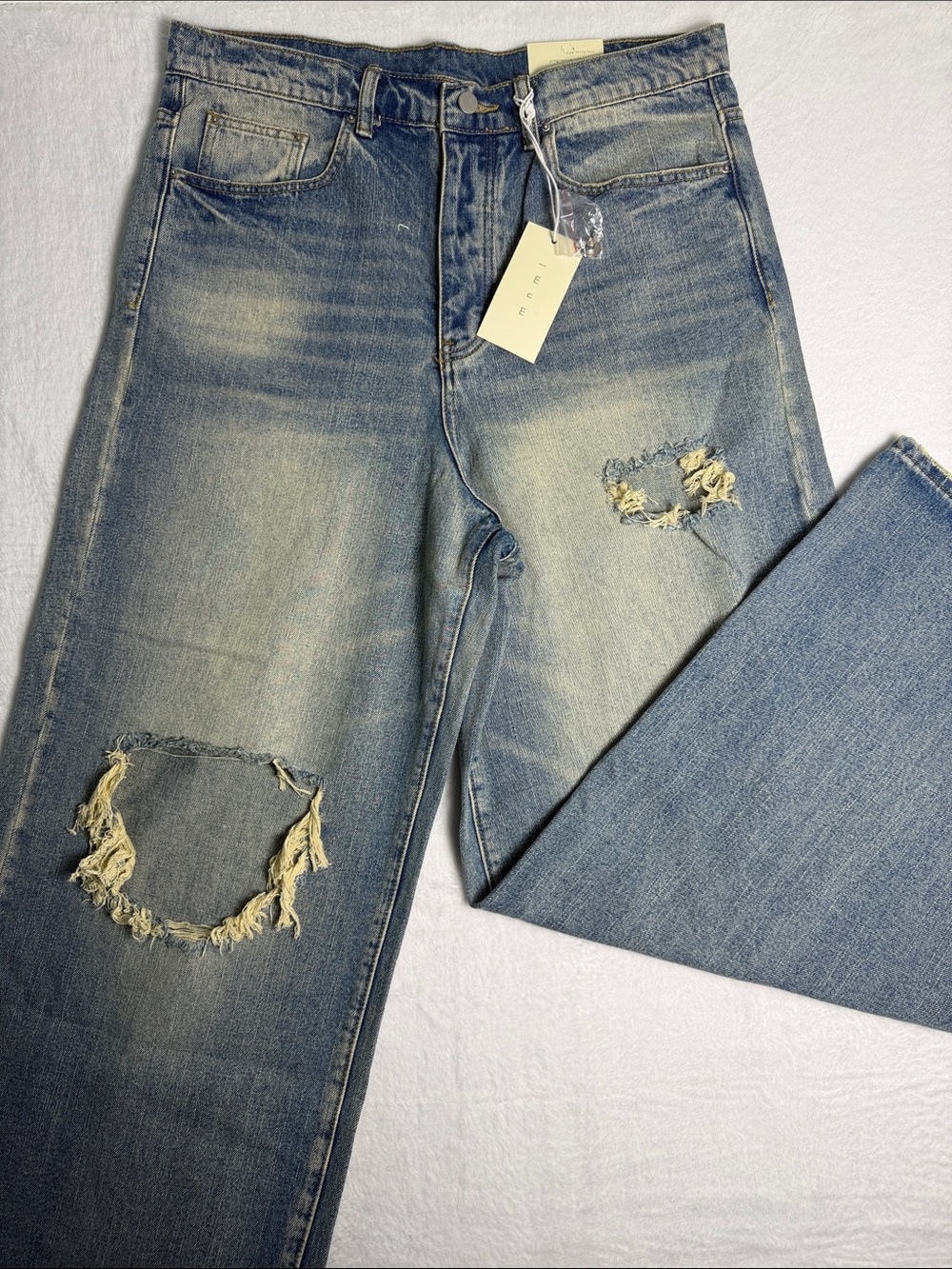 MNML Light Blue Denim Jeans with Tag and Hardware - Picture 2 of 10